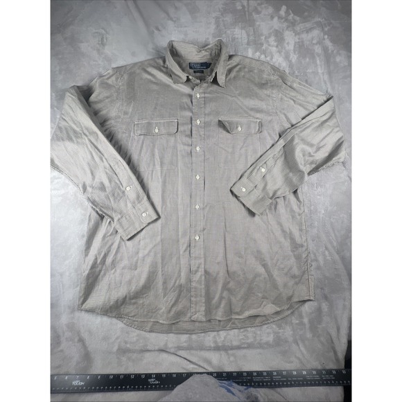 Polo Ralph Lauren Other - Polo Ralph Lauren Shirt Mens XL WhitfieldButton Up Houndstooth Brown 2 Pocket LS